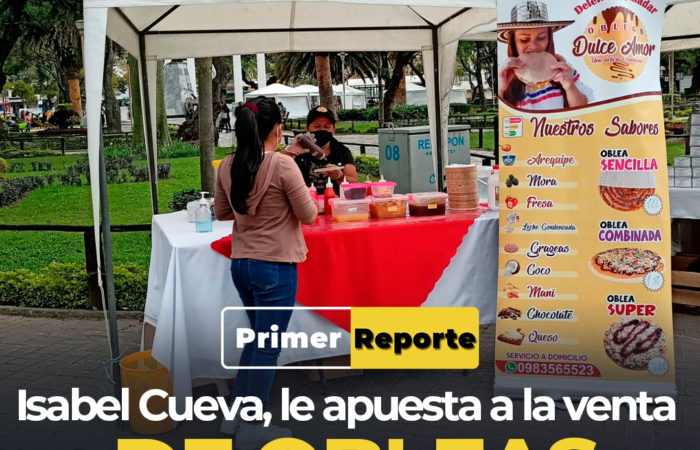 Isabel Cueva, le apuesta a la venta de obleas en Loja