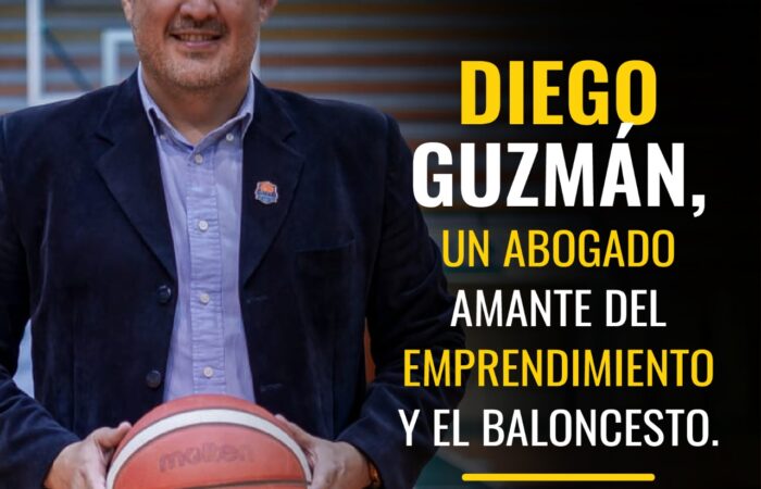 Diego Guzmán, un abogado amante del emprendimiento y el baloncesto.