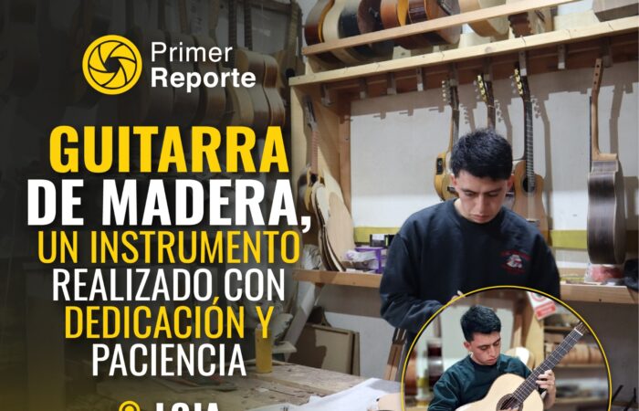 Guitarra de madera, un instrumento realizado con dedicación y paciencia.