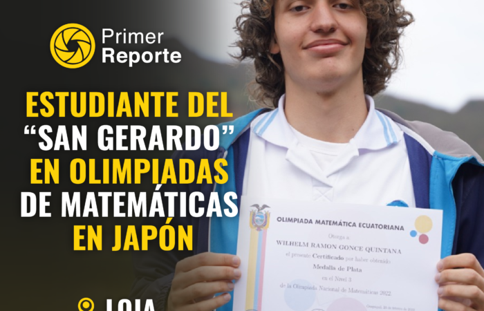 Estudiante del “San Gerardo”, en Olimpiadas de Matemáticas en Japón.