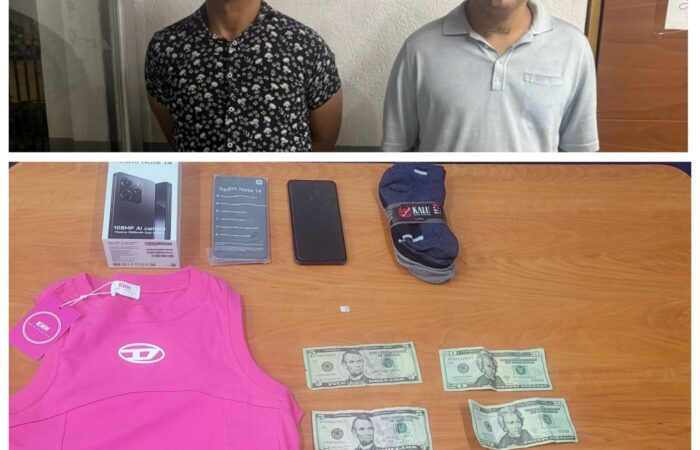 Presuntos implicados en hurto a local comercial fueron aprehendidos por la Policía Nacional